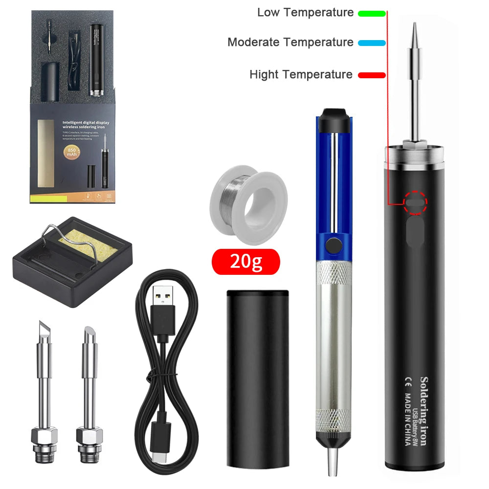 USB 5V 8W Portable Soldering Iron with Lithium Battery – Electric Welding Repair Tool for Electronics, DIY & Mobile Repair Work