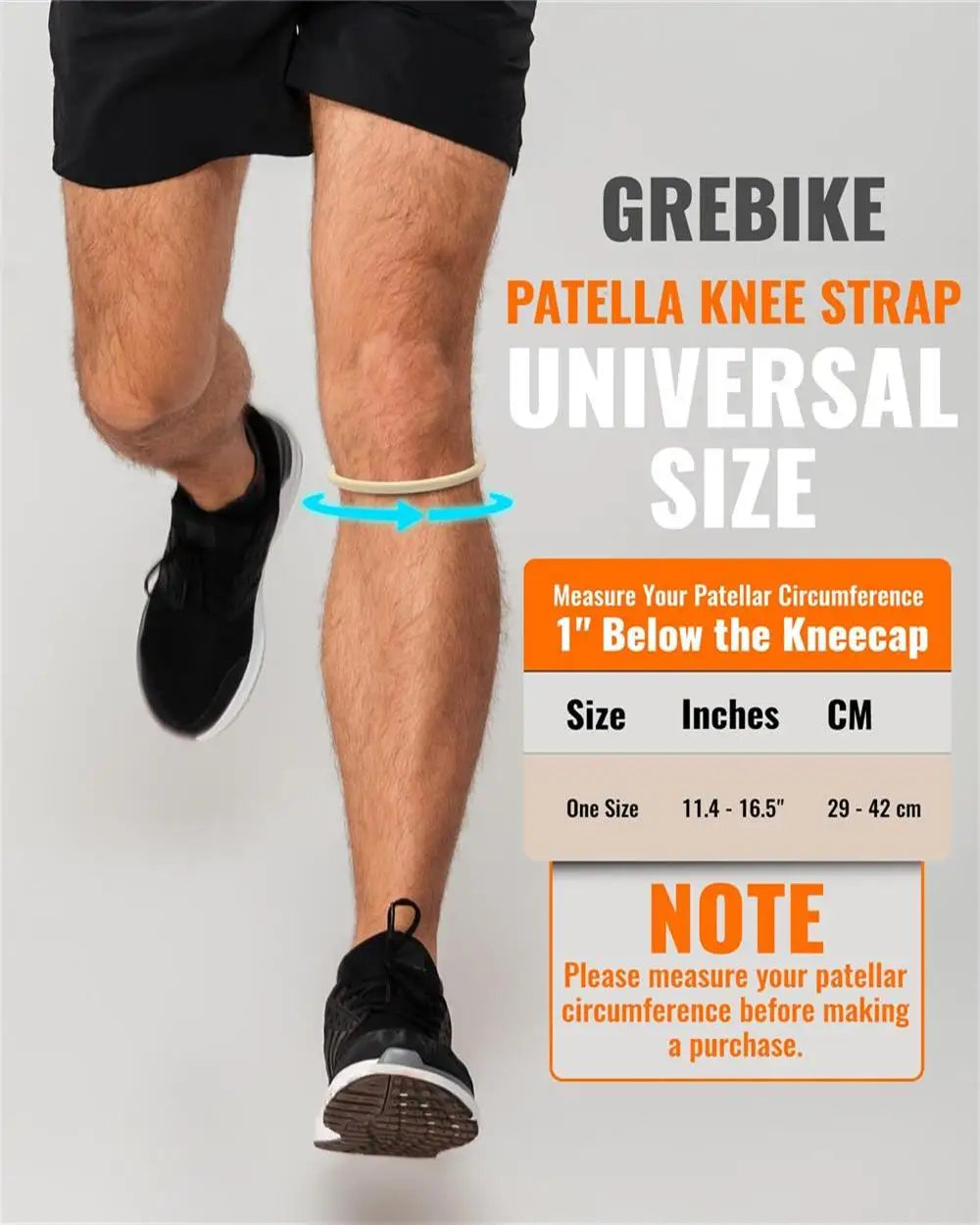 Patellar Tendon Knee Strap - Adjustable Support for Running, Basketball, Hiking & Sports