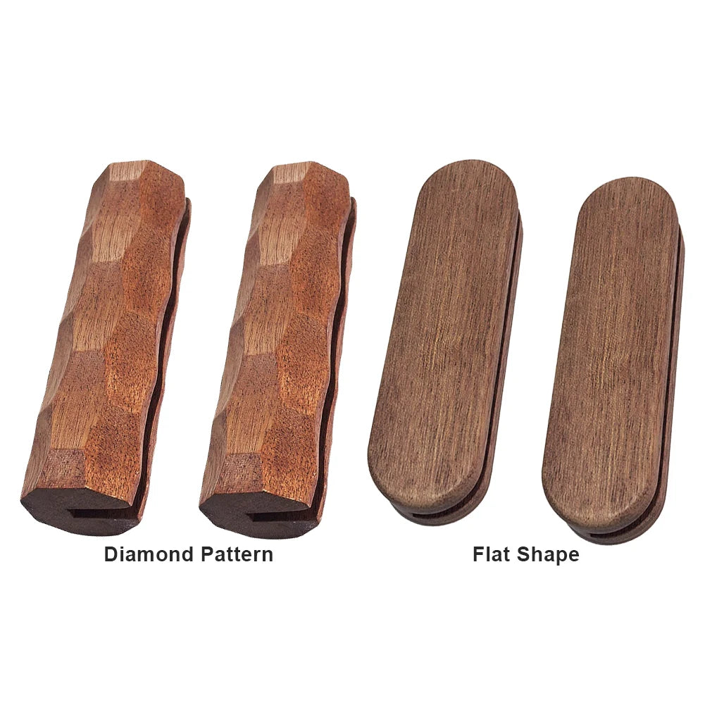 2Pcs Sapele Pan Handles - Heat-Resistant Insulated Anti-Scald Grips for Grill, Sauce & Sauté Pans