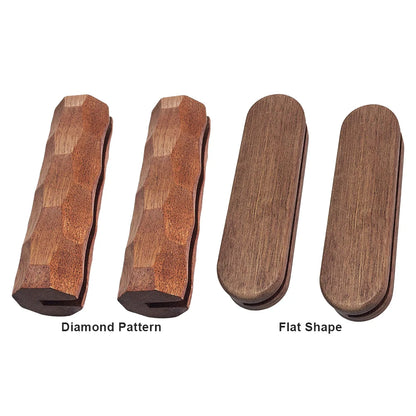 2Pcs Sapele Pan Handles - Heat-Resistant Insulated Anti-Scald Grips for Grill, Sauce & Sauté Pans