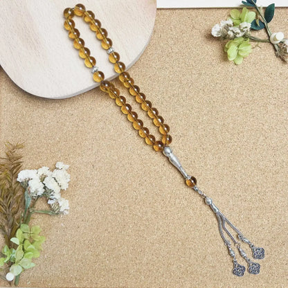 10mm 33pcs Glass Tassel Islamic Rosary Bracelet – Turkish Muslim Tasbih Prayer Beads Jewelry for Women Allah Mohammed Spiritual Gift