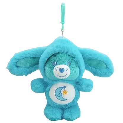 Care Bears Plush Keychain - 17cm Rabbit Ear Hood Furry Cartoon Bag Charm