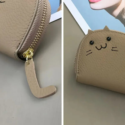 Cartoon Cat-Shaped Women’s Wallet – Multi-Card Slots, Cute Faux Leather Coin Purse & Creative ID Card Holder