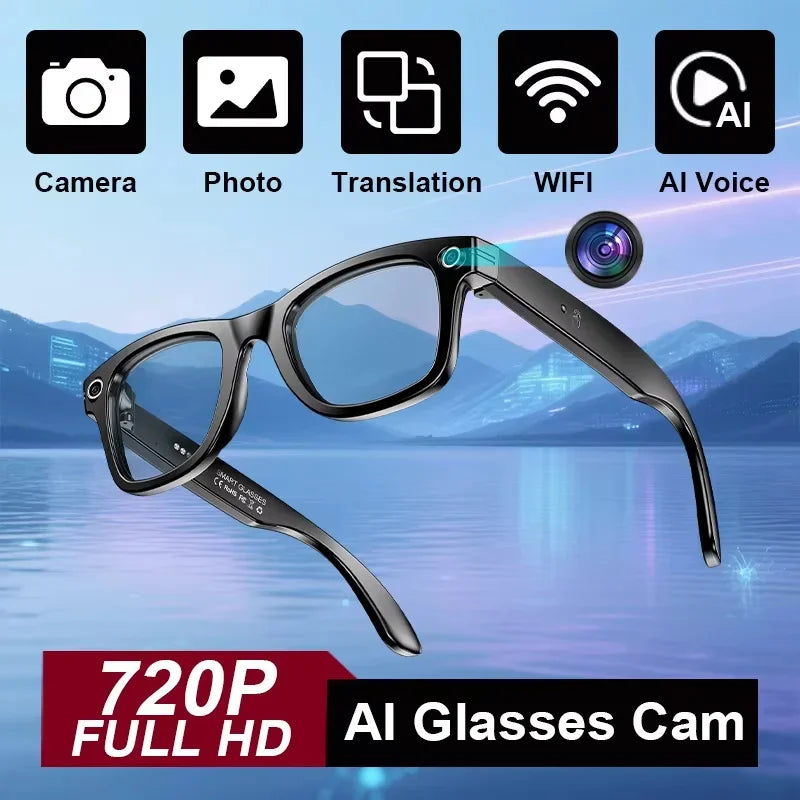 2025 Smart Glasses with HD 800W Camera – AI Translation, Video Recording, Bluetooth Calls & Voice Assistant Outdoor Sport Sunglasses