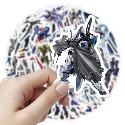 GUNDAM Anime Stickers - 10/30/55-Piece Waterproof Cartoon Graffiti Decals for Phones, Motorcycles, Luggage and Notebooks