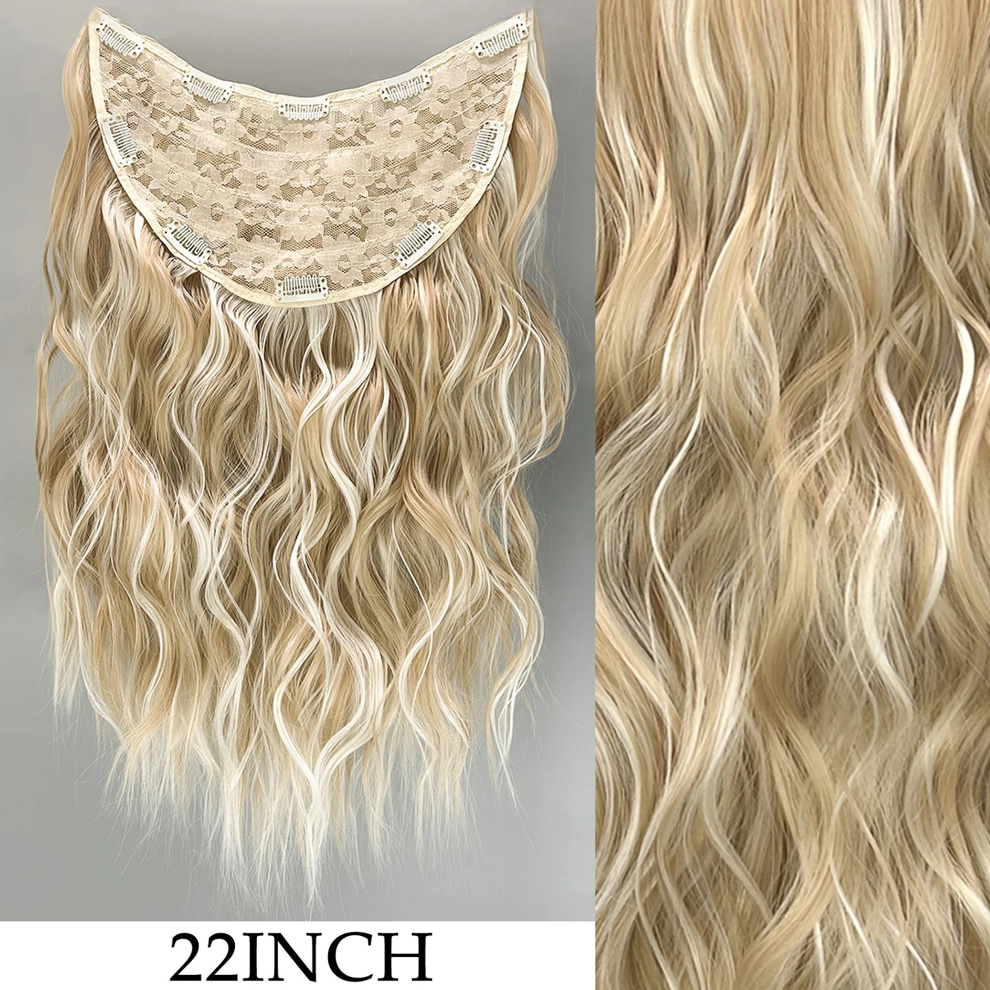 Women’s 7Pcs Hair Extensions with 16 Clips – Natural Black Straight Ombre Hairpiece