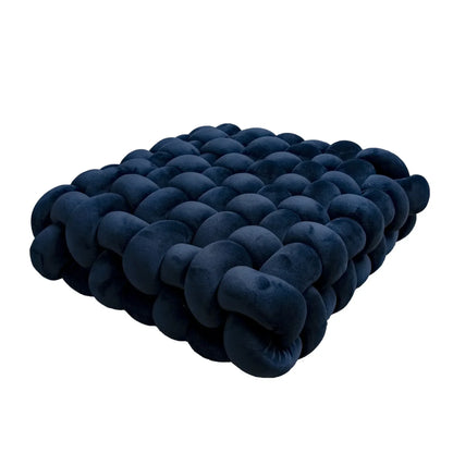 Knotted Square Cushion – Nordic Aesthetic Hand-Made Plush Pillow for Office Chair & Decorative Sleeping Back Support