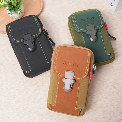 Men's Belt Pouch Mobile Phone Bag – Tactical Holster Waist Pack with Molle System | Small Duty Belt Backpack and Card Holder