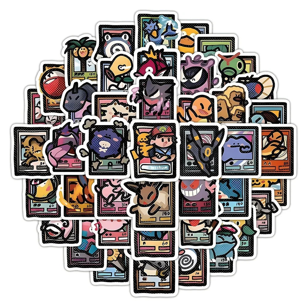 103PCS Pixel Pokemon Stickers - Pikachu Cartoon Vinyl Decals for Laptops, Phones, Suitcases and DIY Crafts