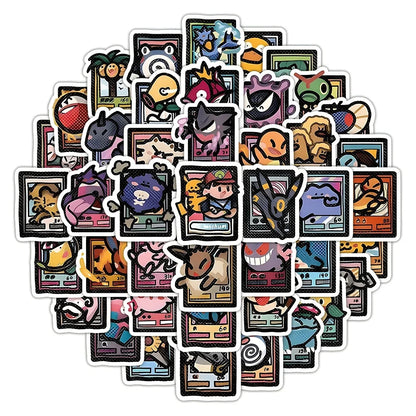 103PCS Pixel Pokemon Stickers - Pikachu Cartoon Vinyl Decals for Laptops, Phones, Suitcases and DIY Crafts