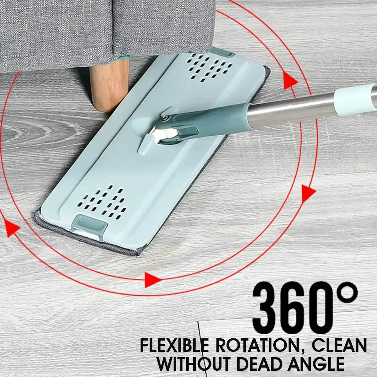 Hand-Free Wringing Flat Squeeze Mop with Bucket: Microfiber Mop Pads for Wet or Dry Usage on Hardwood Laminate Floors