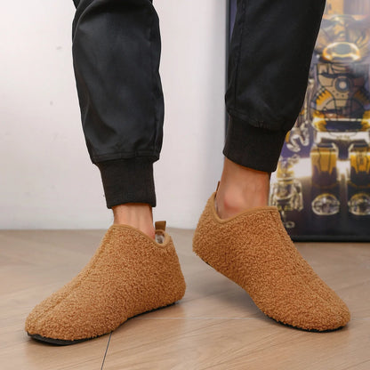 Men’s Fuzzy Winter Slippers – Warm Indoor House Shoes with Soft Cushioning & Arch Support