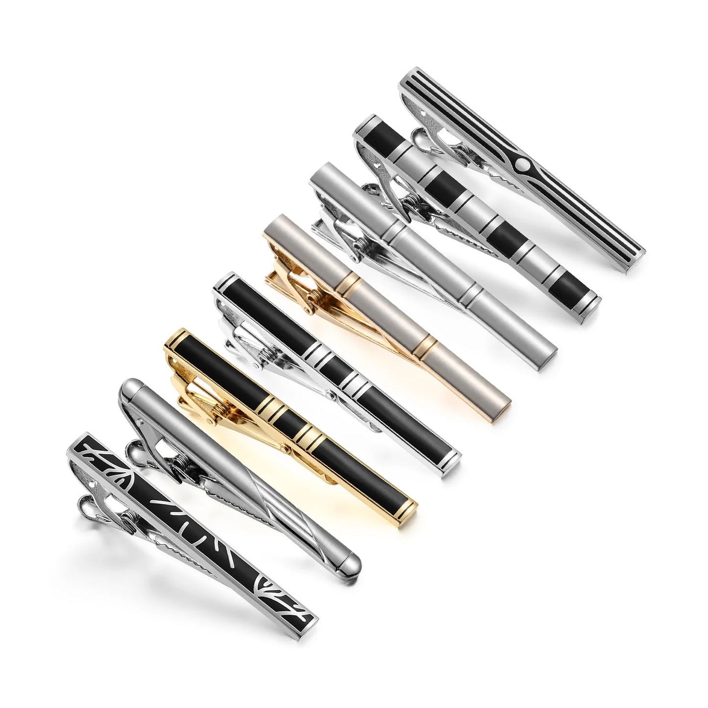 Men's Tie Clip & Cufflink Set - 7/8/10 Piece Luxury Gift Box Jewelry for Weddings & Formal Wear