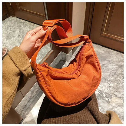 Casual Nylon Hobo Crossbody Bag for Women – Shoulder, Half Moon, Tote Travel Shopper & Purses