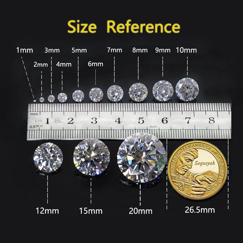 EWYA GRA Certified D Color Moissanite Solitaire Engagement Ring 0.5–10CT — 925 Sterling Silver Bridal Wedding Band for Women