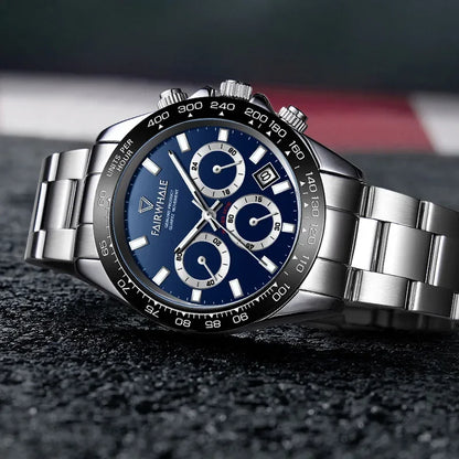 Men’s Sport Quartz Watch - Luminous Chronograph 3-Eye Waterproof Casual Wristwatch