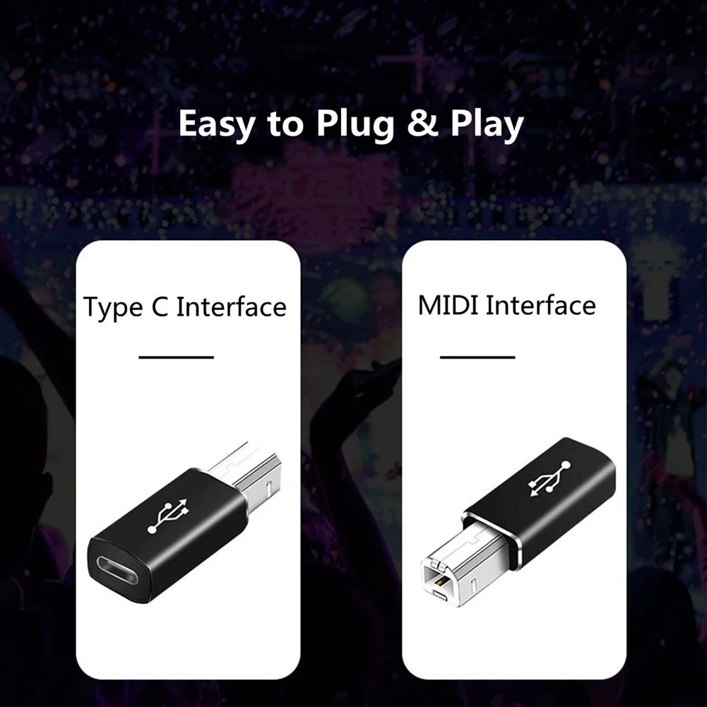 NNBILI USB B to USB Type C Adapter - USB Transfer Converter for Printer, Scanner, MIDI Controller & Keyboard Devices