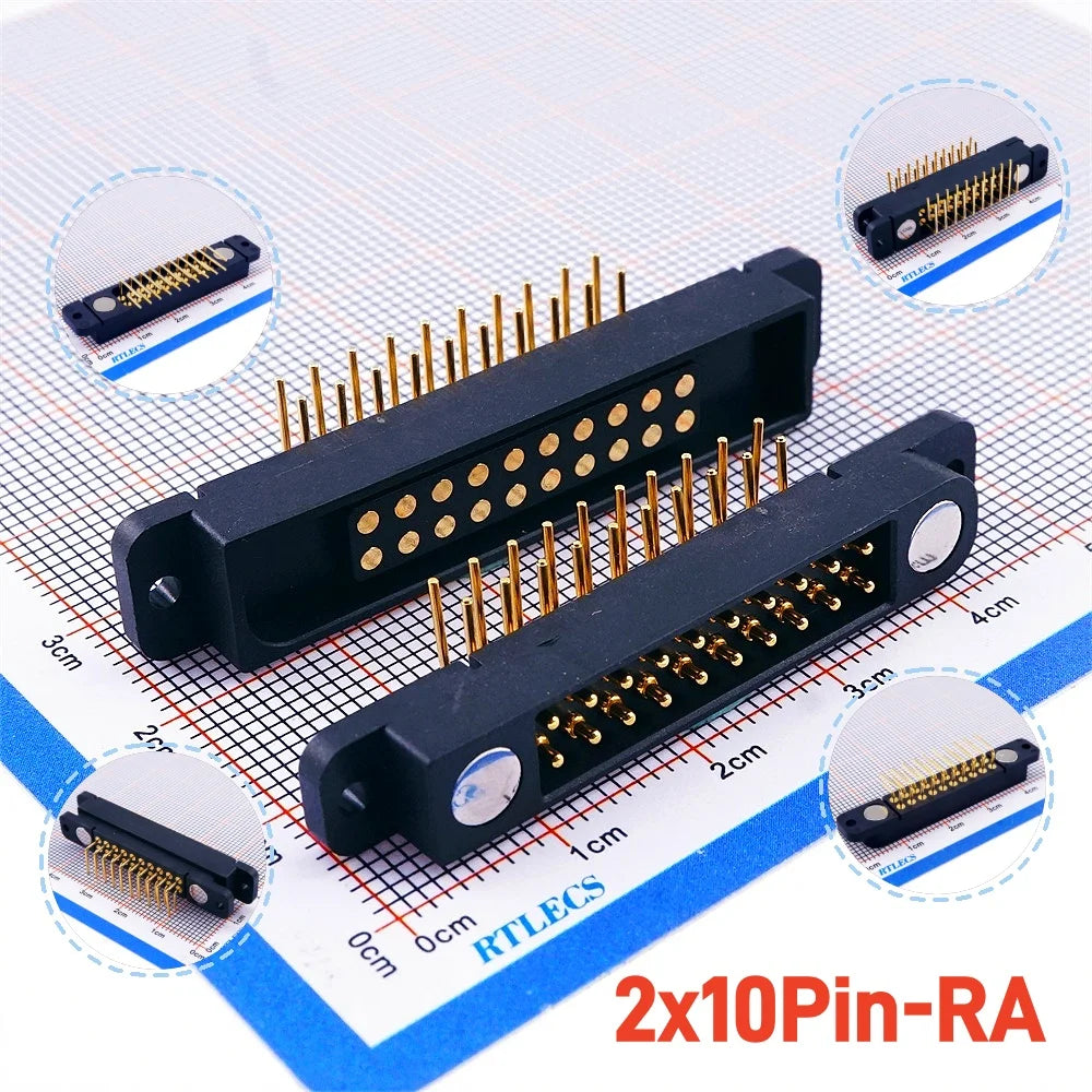 Magnetic Pogo Pin Connector - 2A Spring Loaded Male Female 2.54mm DC Power Socket, 8/10/12/14/16/20 Position Contacts, 1/3/5 Pairs