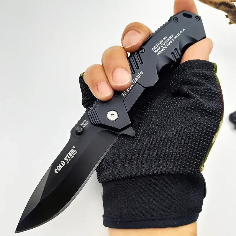 High Hardness Folding Tactical Survival Knife - Outdoor Self-Defense EDC Tool for Camping & Hunting