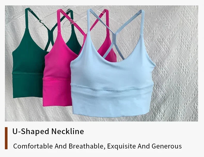 Women’s Sexy Crossback Yoga Crop Top — Breathable, Shockproof Fitness & Running Sports Vest