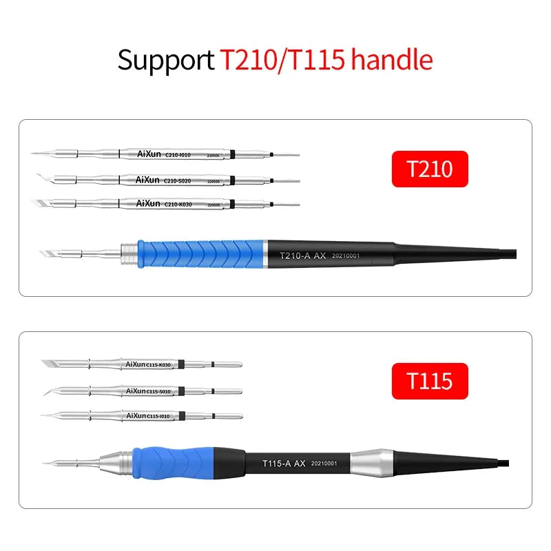 AIXUN T3A/T3B Intelligent Soldering Station – Rework Station for PCB & BGA Soldering with T115/T210/T245/T12 Tools