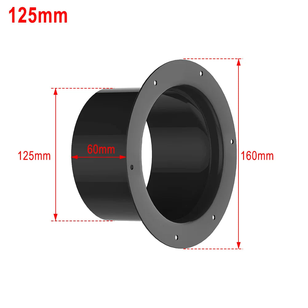 ABS Round Vent Pipe Connector – Wall Flange Duct Adapter for Ventilation Systems (100/125/150mm)