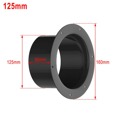 ABS Round Vent Pipe Connector – Wall Flange Duct Adapter for Ventilation Systems (100/125/150mm)