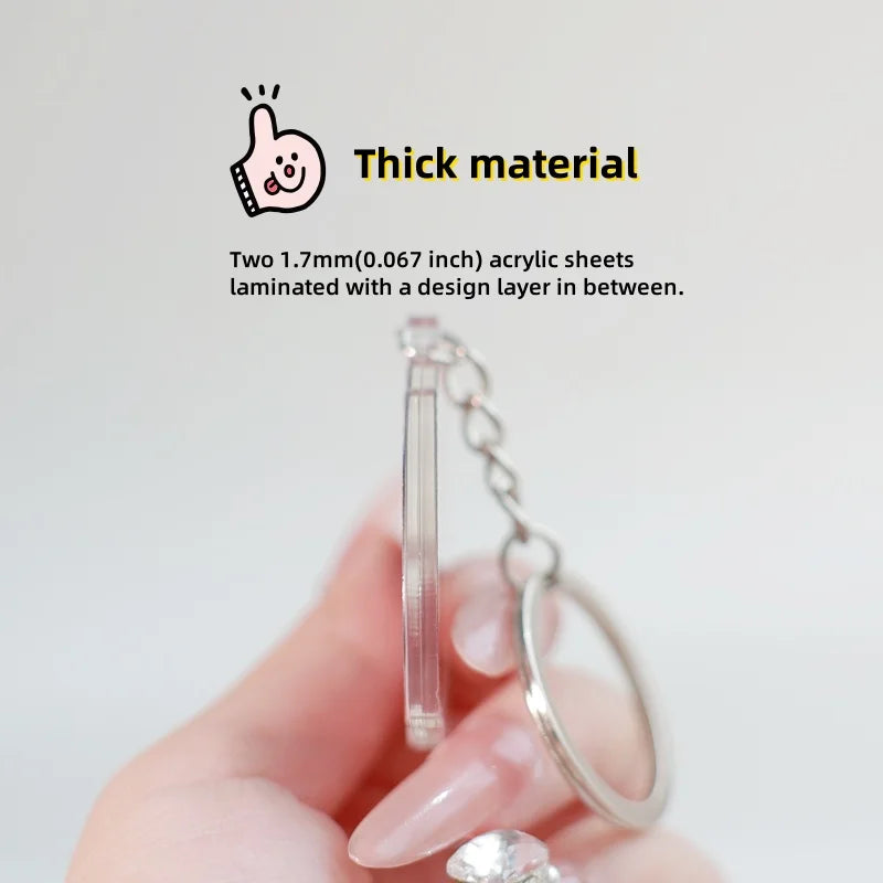 Custom 5cm Acrylic Keychain — HD Transparent Anime Character Charm for Women, Couples Accessories & Easter Gift