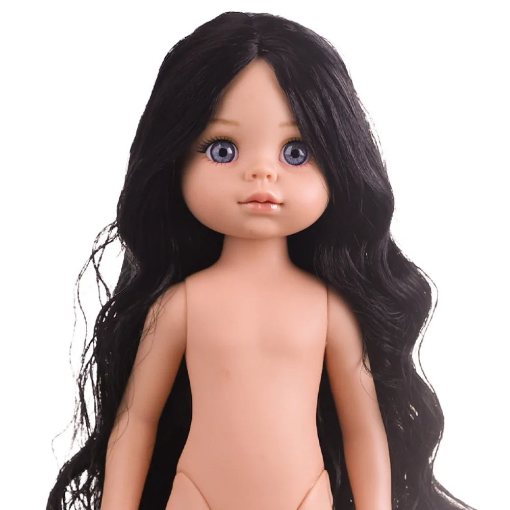 12-Inch Fashion Girl Doll - Blonde Hair, Brown Eyes & 3 Hair Colors Movable Doll Toy