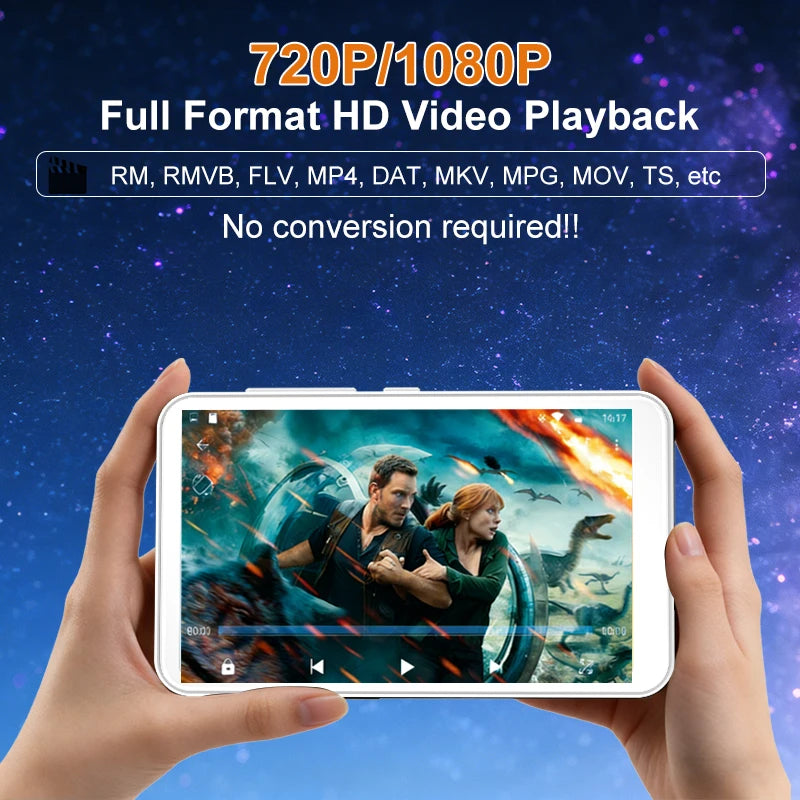 Famue BF12 4-Inch MP4 Player - 1080P Android 10 Media Player with Wi-Fi, Bluetooth & Google Play Store