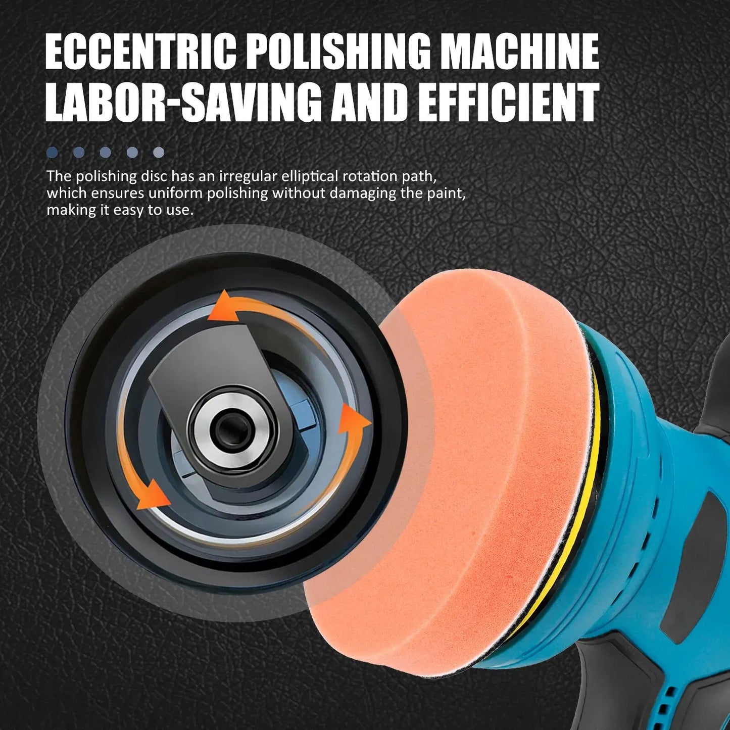 12V Cordless Car Polishing Machine - 8 Gears, 380W Automotive Electric Polisher - Wireless Sander for Waxing and Repairing