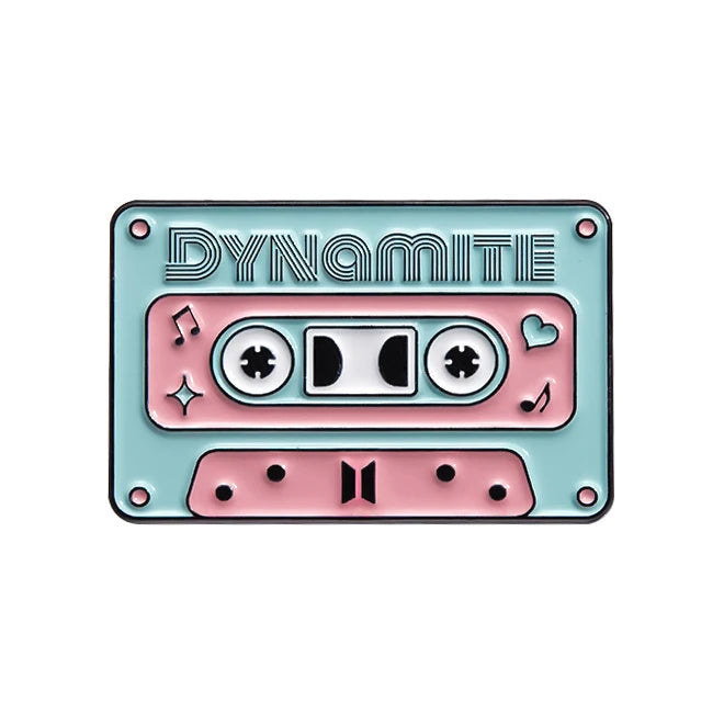 Magnetic Tape Music Series Metal Brooch – Versatile Clothing, Necklace & Badge Accessory with English Style