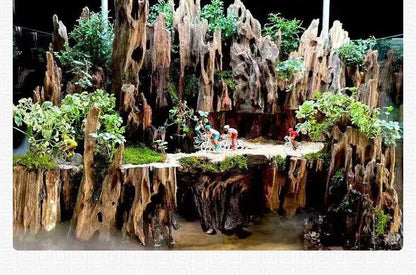 Natural Wooden Driftwood Aquarium Decor – Porous Fish Tank Decoration for Crabs, Shrimp & Fish