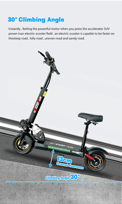 Adult Electric Scooter 48V 800W — EU/USA Warehouse, 13Ah-16Ah, Lightweight Long-Range 35-55km Kick Scooter