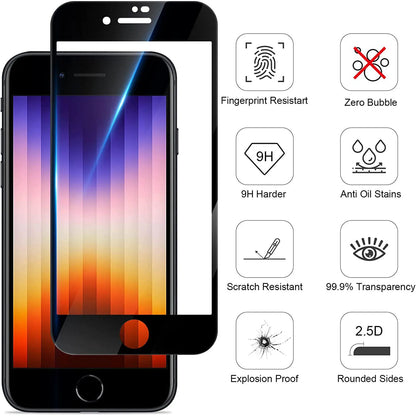 5PCS Tempered Glass Screen Protector for iPhone 7/8/6/6S Plus & SE 2020/2022