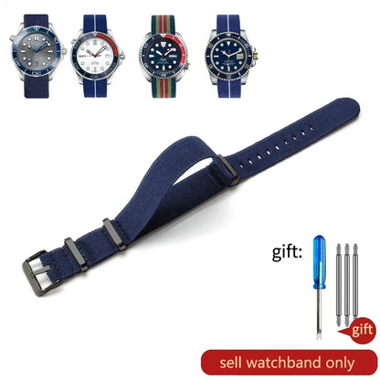 60's French Army Nylon Watch Strap - Woven Military Watch Band for Rolex, Seiko, Tudor & Omega