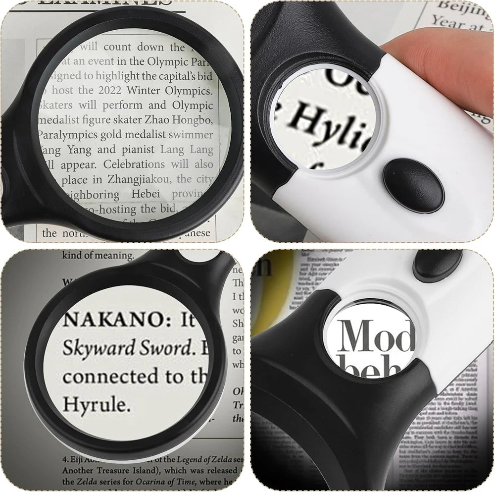 45X Professional Jewelry Loupe with LED Light – Handheld Magnifier for Coins, Stamps, Reading & Senior Use