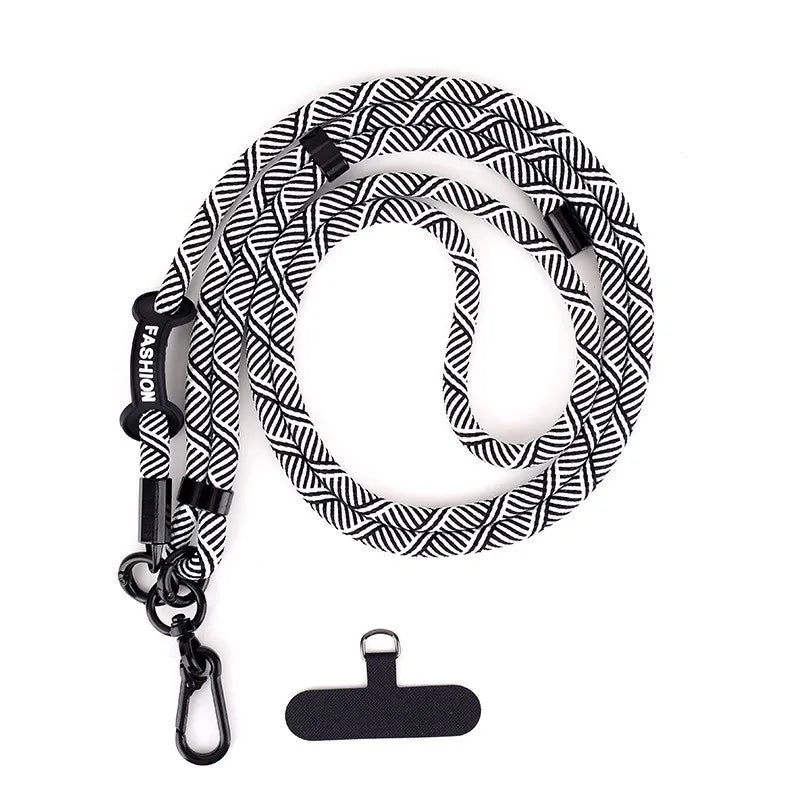 Adjustable Mobile Phone Strap Lanyard — Crossbody Neck Rope with Patch for iPhone & Cell Phone Hanging Cord