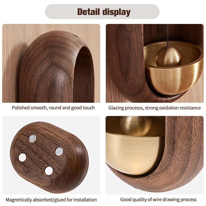 Wooden Landscape Door Bell – Magnetic Wind Chime for Home Entrance Alert & Decor