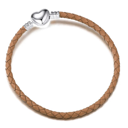 BAOPON 9-Color Leather Charm Bracelet - DIY Chain Jewelry Gift for Women & Girls