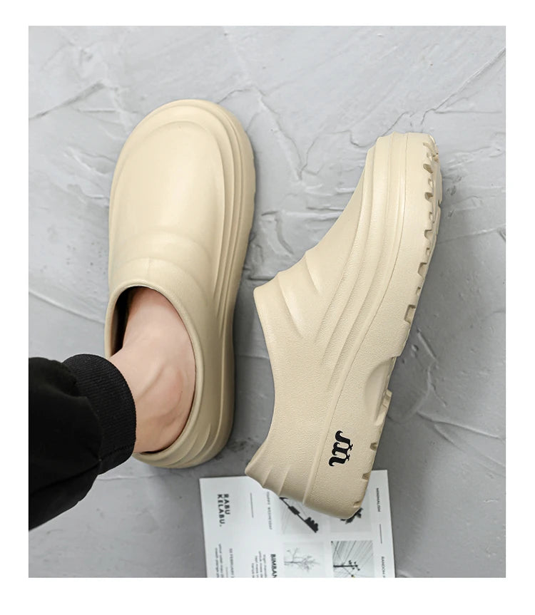Summer Chef Shoes – Anti-Slip & Oil-Proof Work Slippers, Casual Trendy One-Step Fashion Sports Shoes