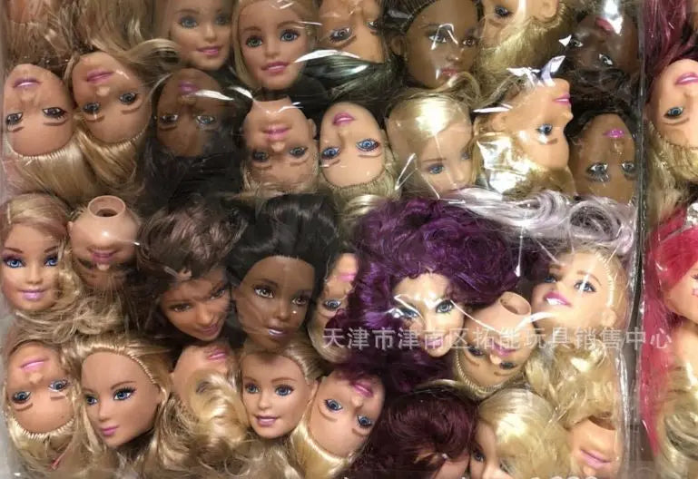 Princess Doll Heads Set — 2/5/10pcs Blue & Purple Hair DIY Doll Accessories for Girls