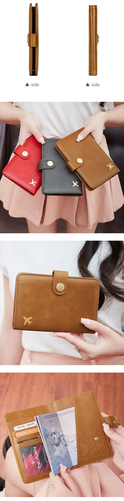 Minimalist RFID Passport Clip Multifunctional PU Leather Wallet – ID & Credit Card Holder Travel Accessory
