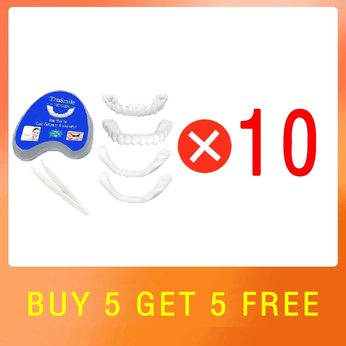 Silicone Denture Set – Temporary Orthodontic Teeth, Fake Teeth for Oral Hygiene, Whitening, and Dental Braces Simulation