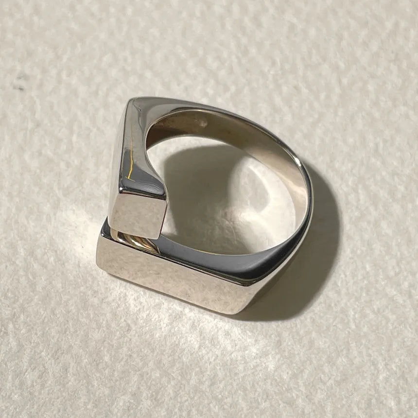 Fashion Silver Geometric Open Ring – Punk Irregular Adjustable Thick Couple Ring for Women & Men 2025 Party Jewelry Gift