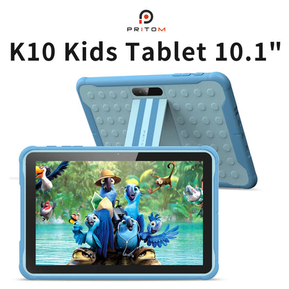 Pritom 10" Kids Tablet – Android 13 Go, Quad-Core, 2GB RAM 64GB ROM, YouTube, WiFi with Protective Case