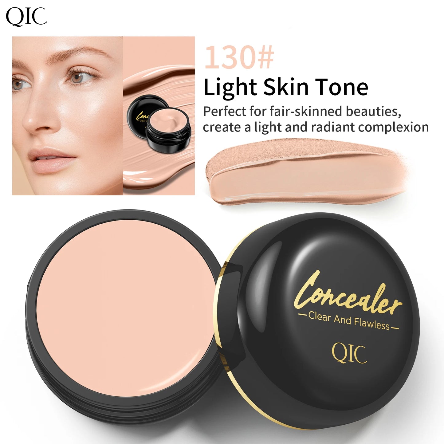 Waterproof Full-Coverage Concealer — Natural Finish Foundation for Tattoos, Scars, All Skin Tones & Types