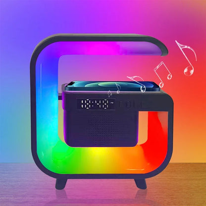 Multifunction Wireless Charger Pad — Stand, Speaker, TF Card, RGB Night Light, Fast Charging Station for iPhone 16/15, Samsung, Xiaomi, Huawei