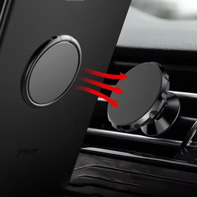 Universal Luxury 360° Rotatable Spin Phone Holder - Magnetic Metal Finger Ring Stand for iPhone & Smartphones