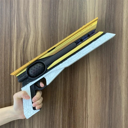OW Gun Cosplay Meiling Zhou Frost Shock Prop – PU Rubber Weapon Model, Safe Halloween Costume Accessory